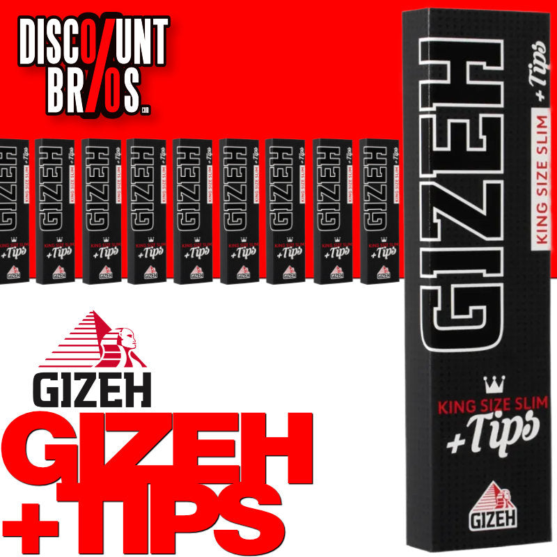 10 × GIZEH Black King Size Slim Papers + Tips im 10er-Pack