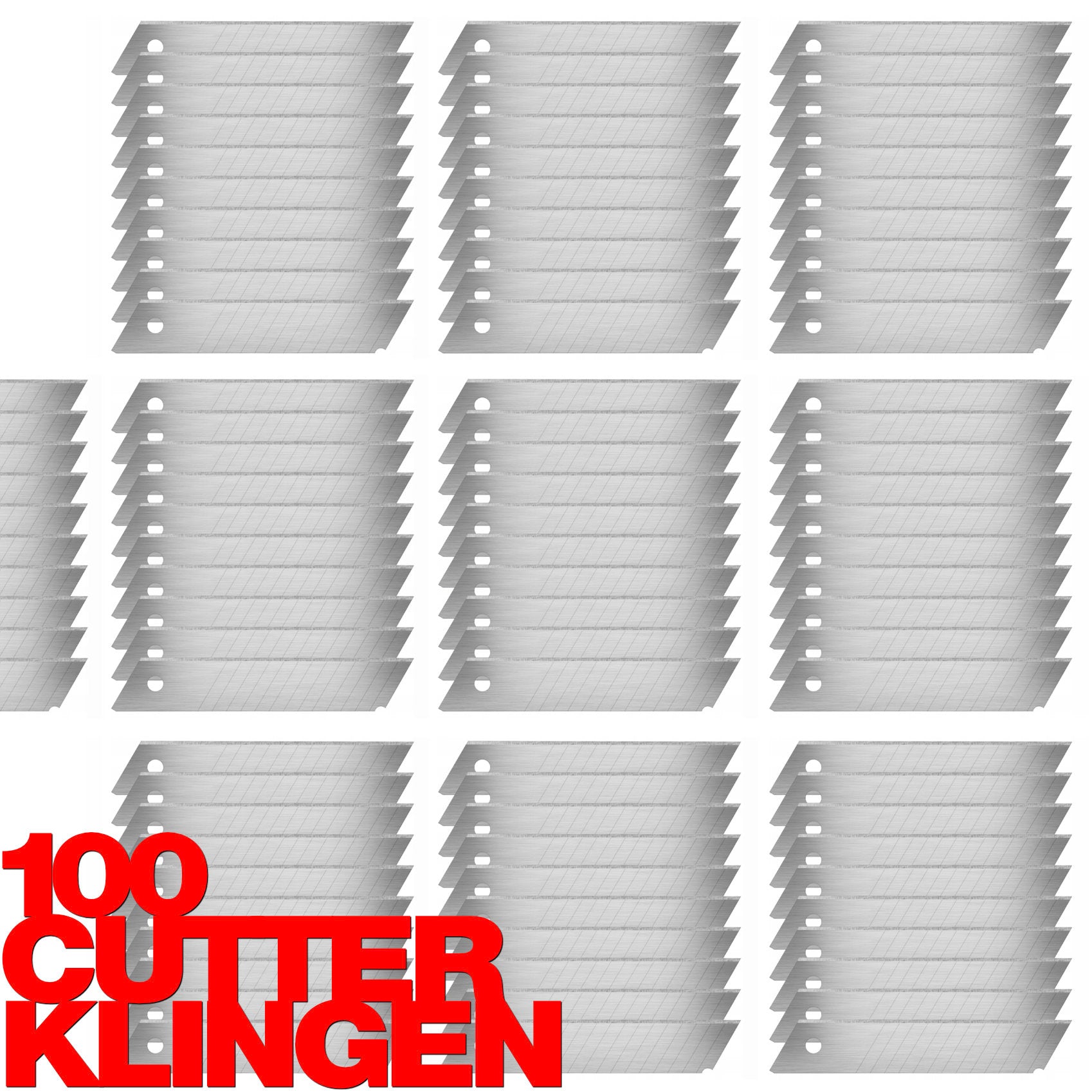 100 Stk. Ersatz-MESSERKLINGEN für Teppichmesser Cuttermesser