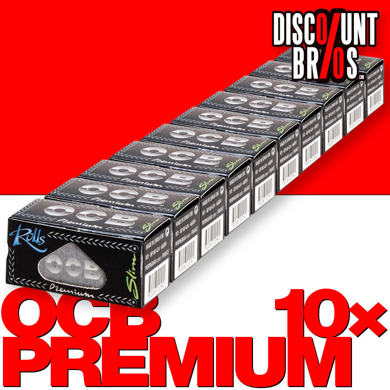 10 × OCB PREMIUM Rollen Black Slim Papers Rolle 4m Zigarettenpapier 4m×44mm