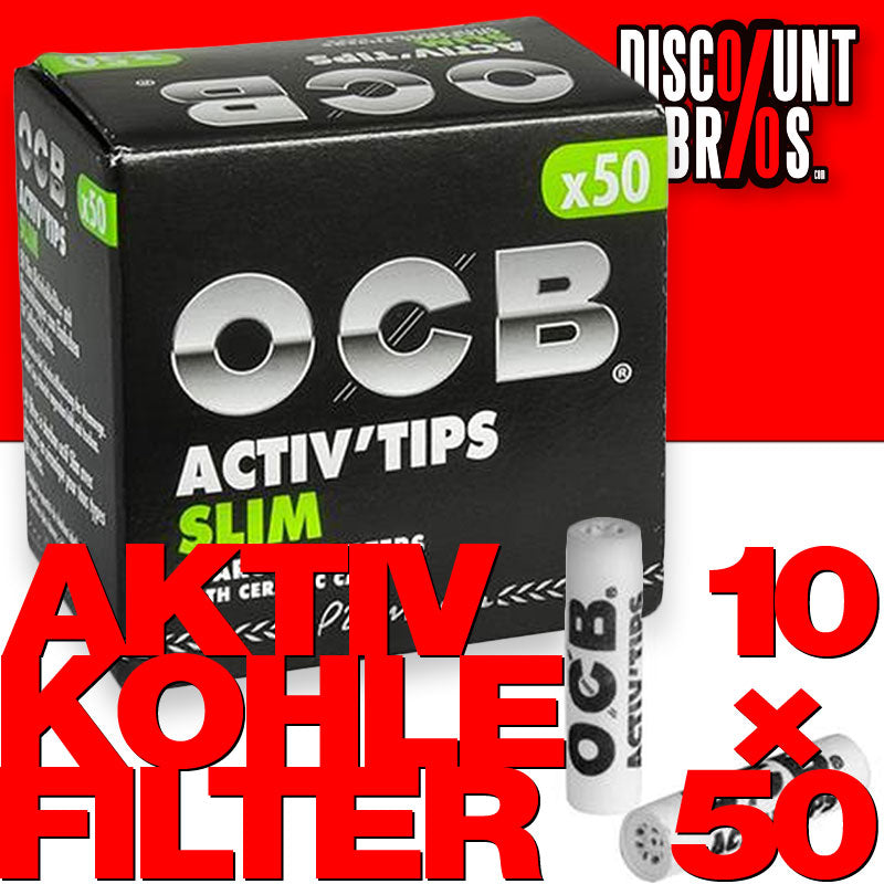 500 Stk. OCB Activ Tips Aktivkohlefilter Filter Zigarettenfilter 7mm SLIM