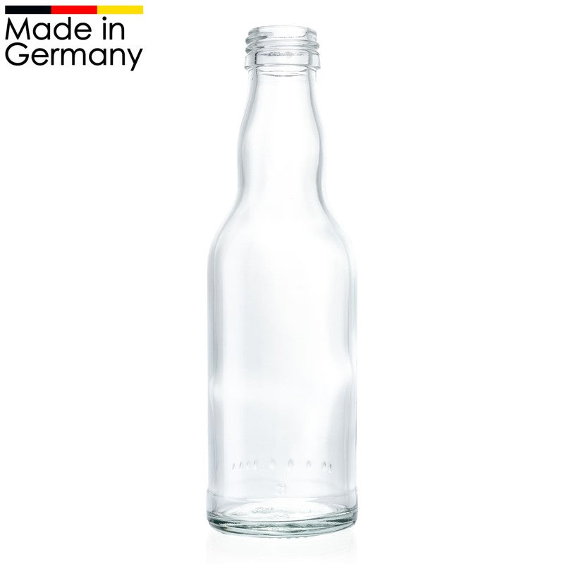 10er-Set 200ml GLASFLASCHEN mit DECKEL Flasche mit Schraubverschluss PP28 DE