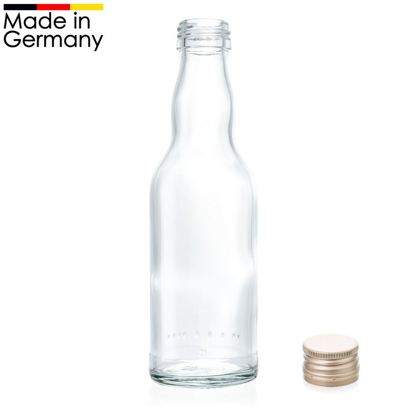 200ml GLASFLASCHE mit DECKEL Flasche mit Schraubverschluss PP28 DE