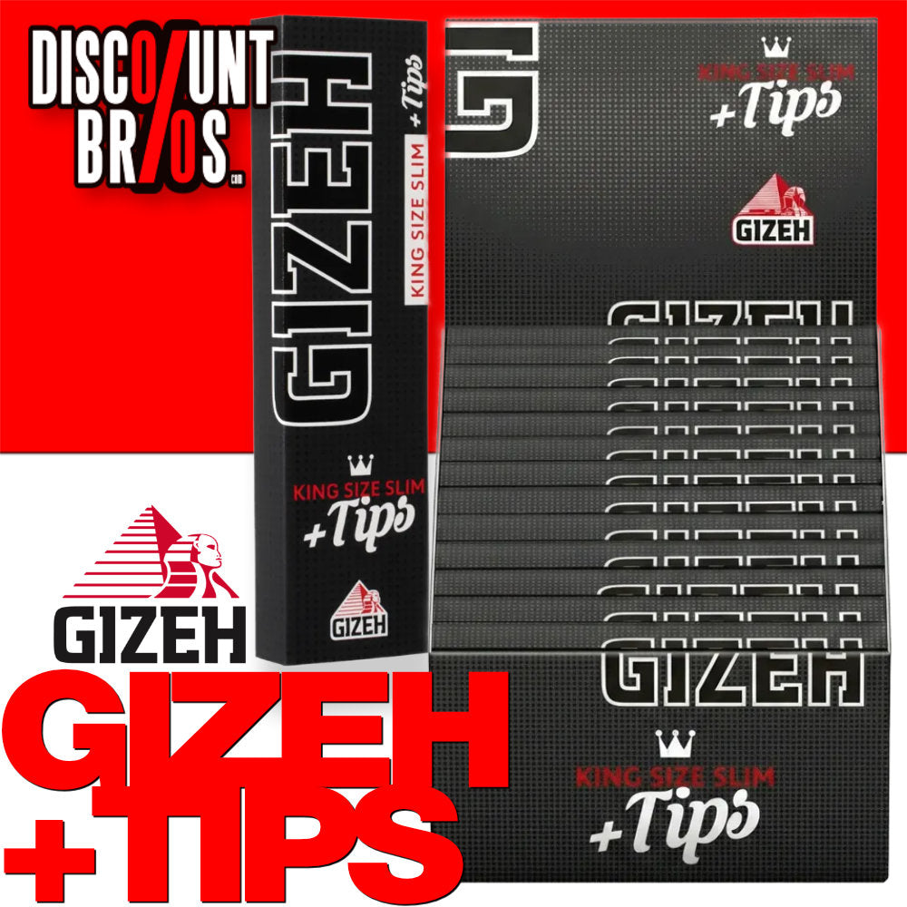 26 × GIZEH Black King Size Slim Papers + Tips im 26er-Verkaufsdisplay