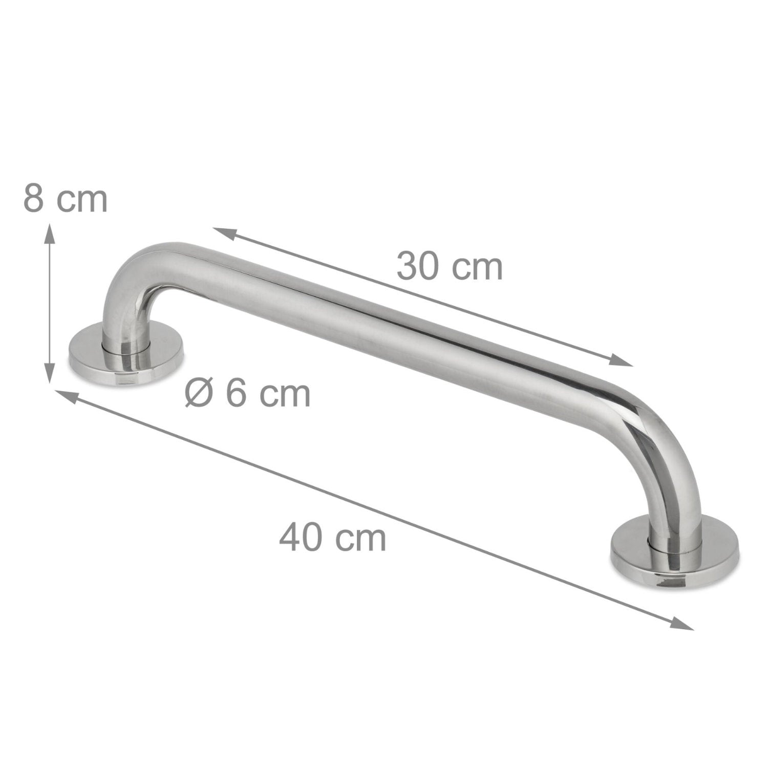 2er Set Haltegriffe Badezimmergriff HANDGRIFF Griff Duschgriff aus Edelstahl
