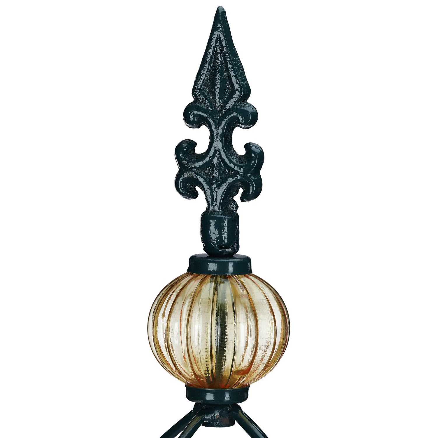 2er Set RANKHILFE Obelisk aus Metall in dunkelgrün