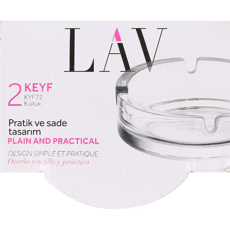 2er-Set Glas ASCHENBECHER transparent stapelbar LAV 10,6×3,4cm