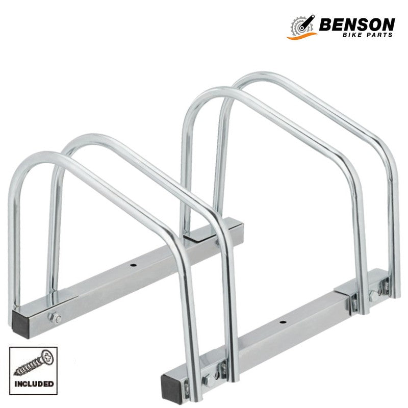 2-er VELOSTÄNDER galvanisch verzinkt Fahrradständer bis 6 cm Reifenbreite von BENSON BIKE