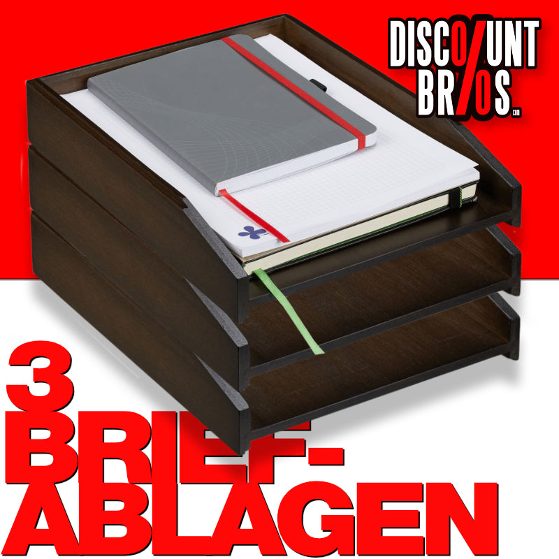 3 Stk. Dokumentenablage Papierablage BRIEFABLAGE Bambus BRAUN 3er-Set