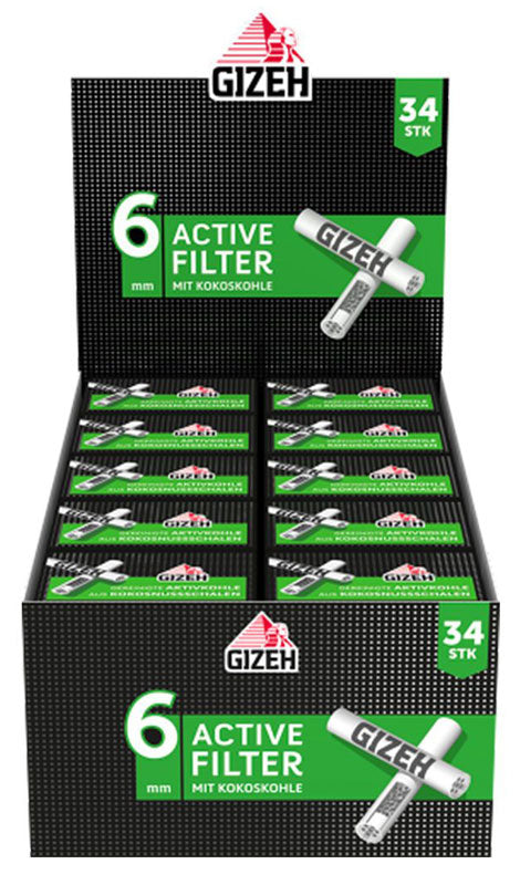340 Stk. GIZEH BLACK® Tips Aktivkohlefilter Filter Zigarettenfilter 6mm EXTRA-SLIM