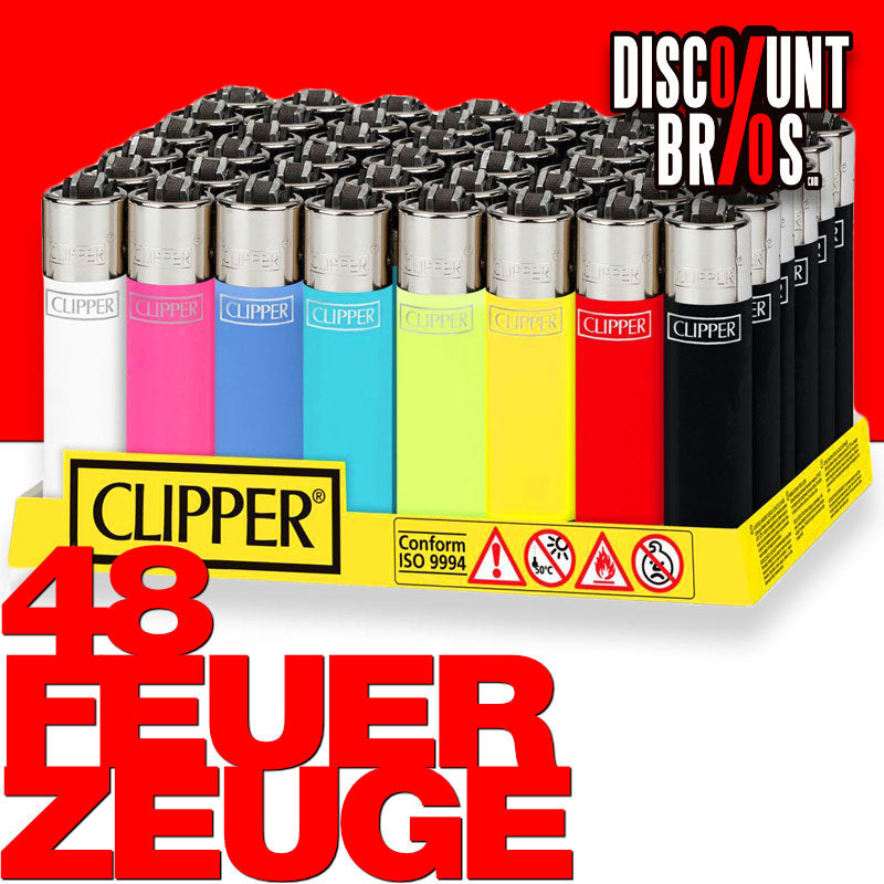 48 Stk. Clipper® Mehrwegfeuerzeug CP11 FEUERZEUG Solid Branded