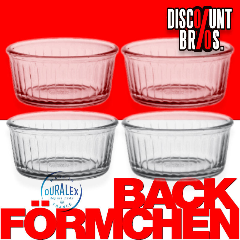 DURALEX Ovenchef Ramequin Souffléförmchen Auflaufförmchen 8,5 cm 4er-Set