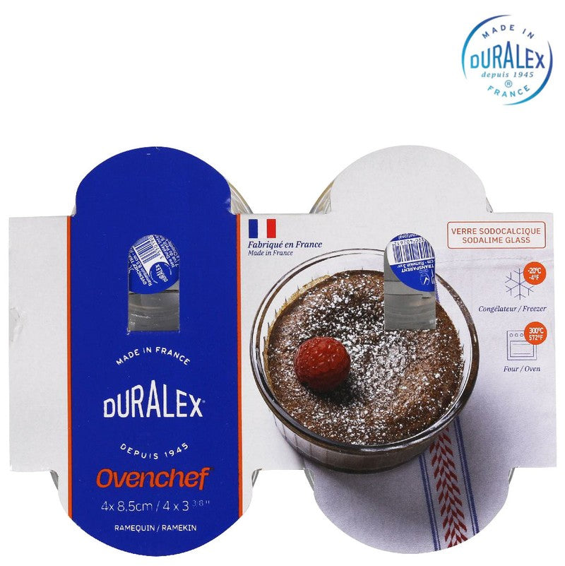 DURALEX Ovenchef Ramequin Souffléförmchen Auflaufförmchen 8,5 cm 4er-Set