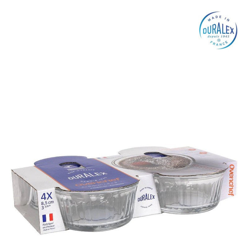DURALEX Ovenchef Ramequin Souffléförmchen Auflaufförmchen 8,5 cm 4er-Set