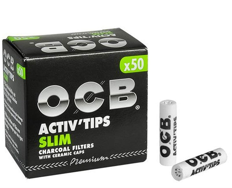 50 Stk. OCB Activ Tips Aktivkohlefilter Filter Zigarettenfilter 7mm SLIM