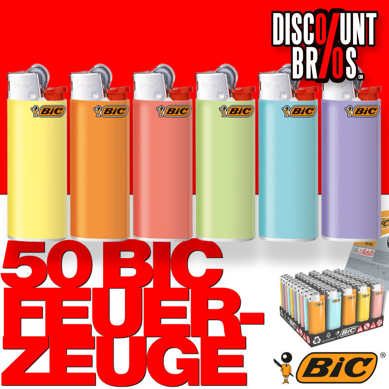 50er Verkaufsdisplay BIC® Einwegfeuerzeug MINI FEUERZEUG J25 PASTEL