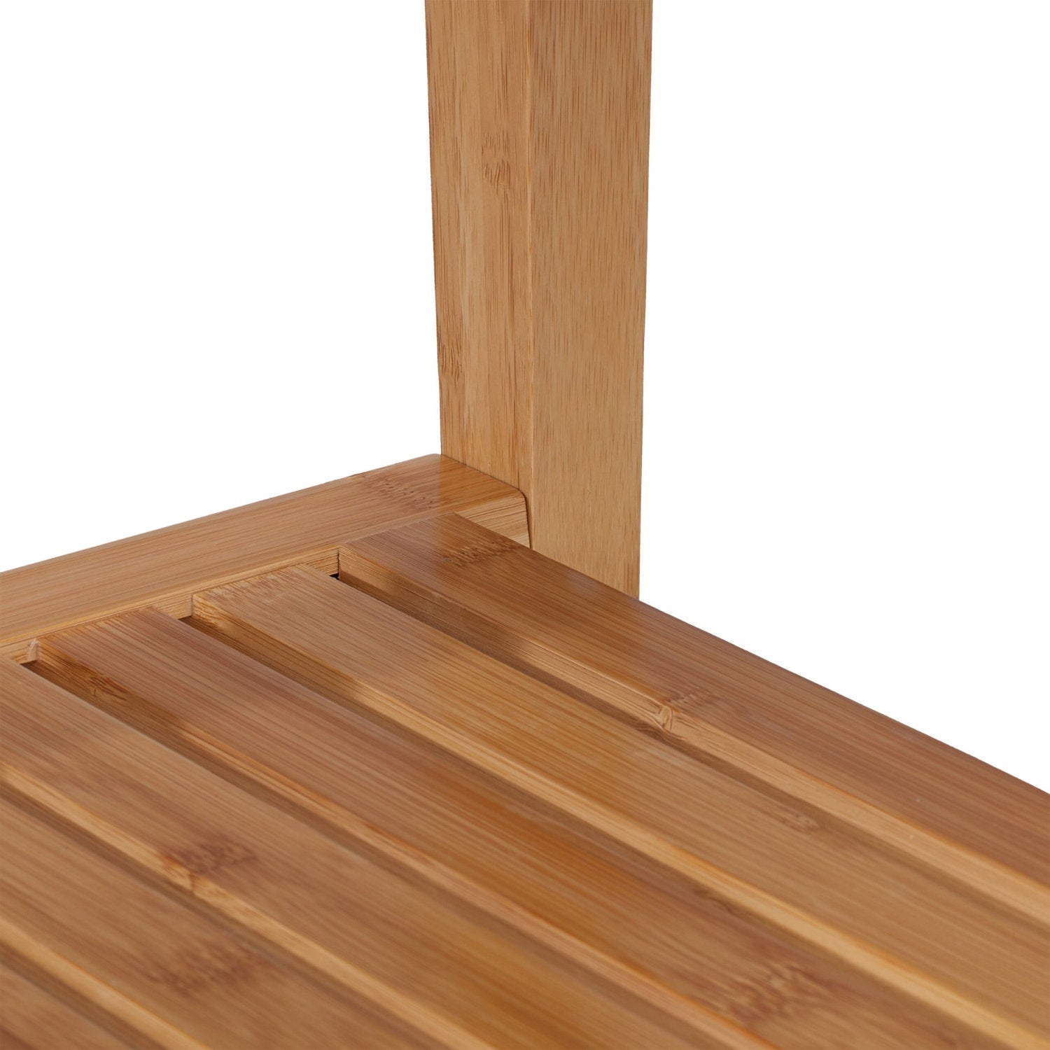 Badhocker mit Ablage aus Bambus Holz 52×32cm