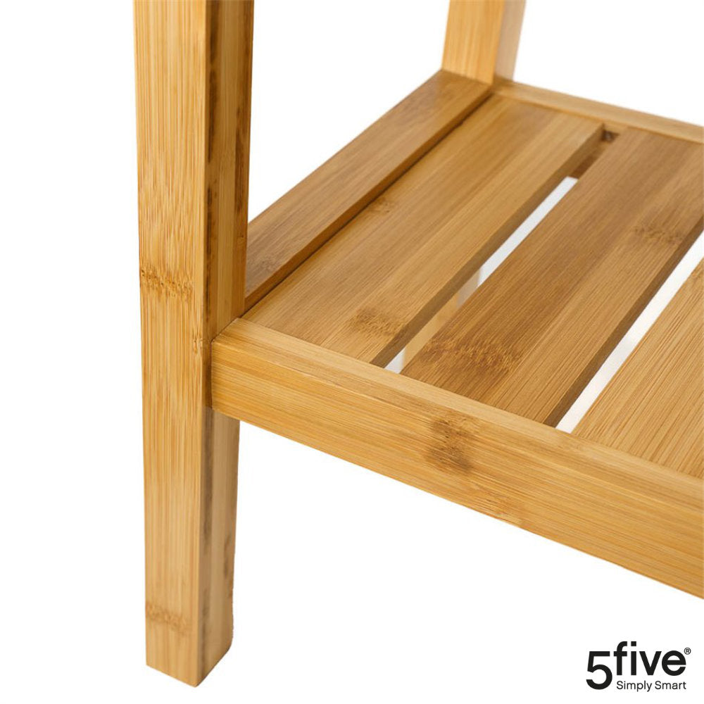 Badhocker mit Ablage aus Bambus Holz 40 × 25 cm 5five