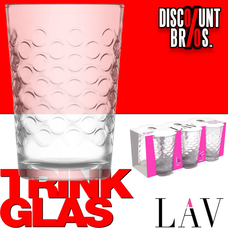 6er-Set Trinkgläser Glas TRINKGLAS gepunktet von LAV 205ccm