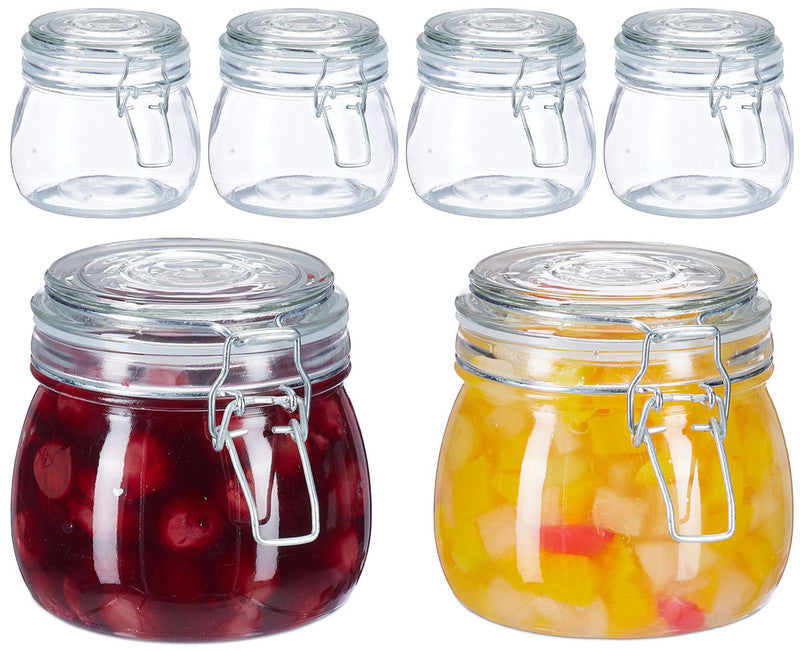 6er-Set 500ml EINMACHGLÄSER Einmachglas Glas mit Bügelverschluss