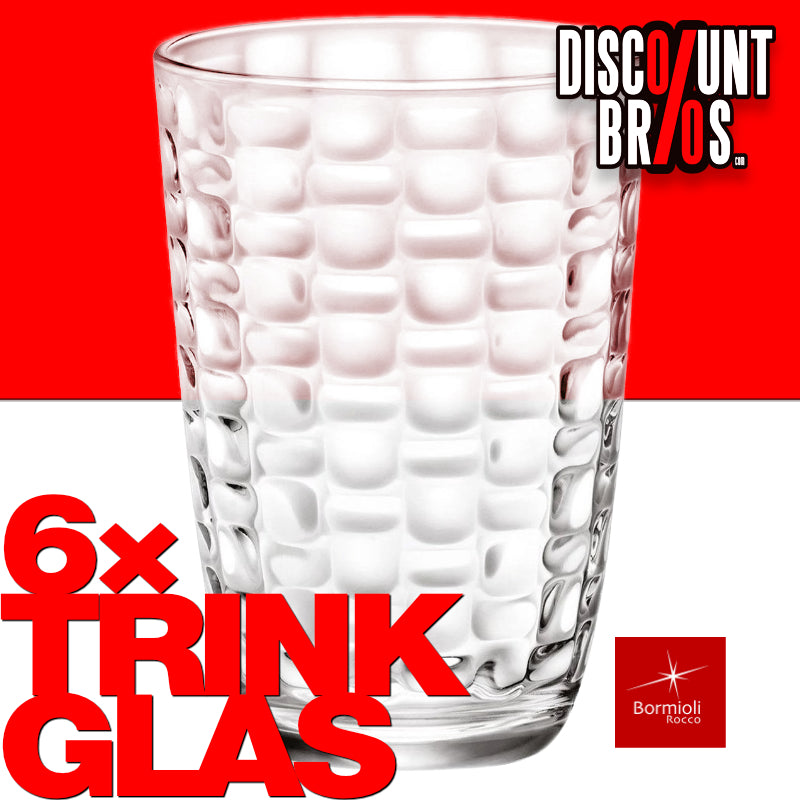 6er-Set Trinkgläser Glas TRINKGLAS Bormioli Rocco – MAT 6×390ml