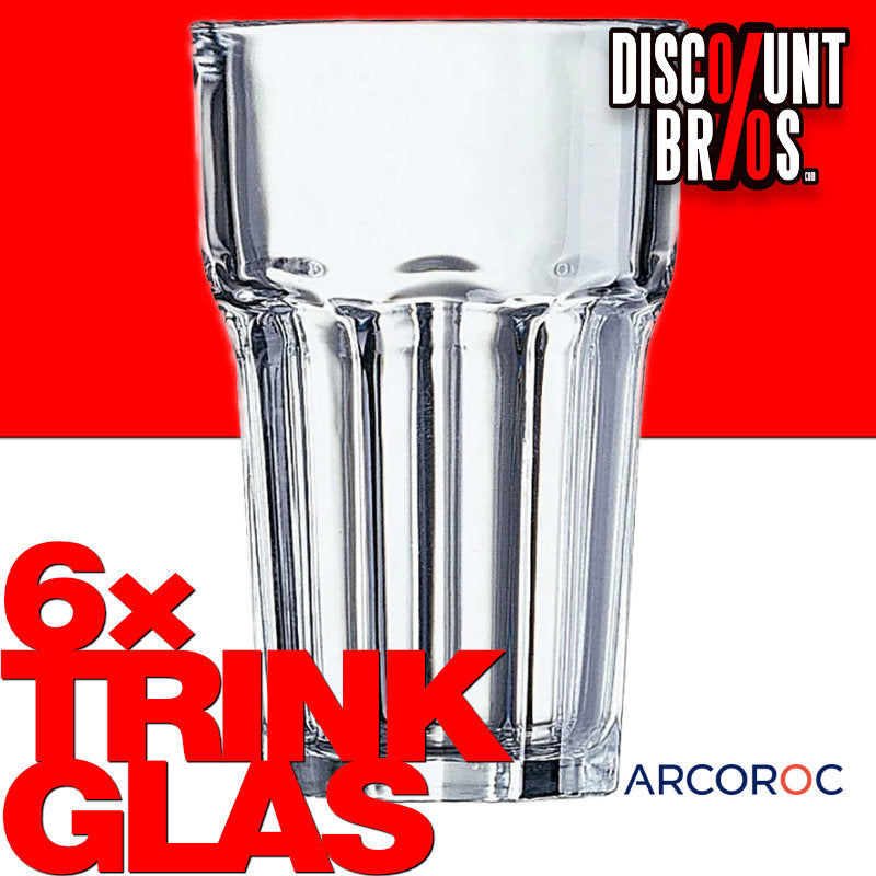 6er-Set Trinkgläser Glas TRINKGLAS Longdrinkglas Arcoroc GRANITY 6×35cl