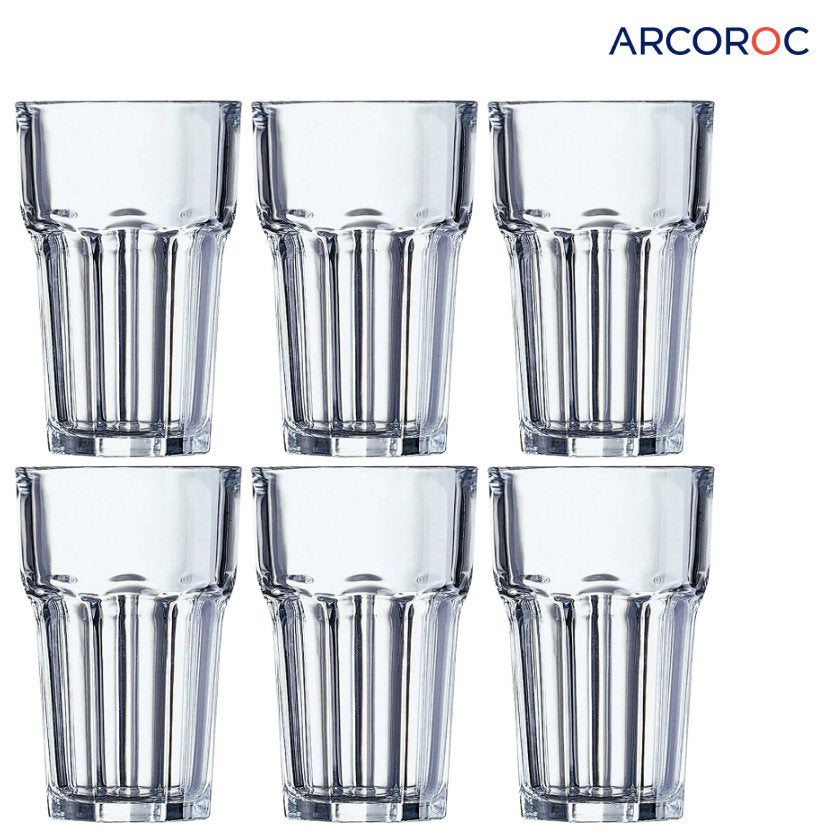 6er-Set Trinkgläser Glas TRINKGLAS Longdrinkglas Arcoroc GRANITY 6×35cl