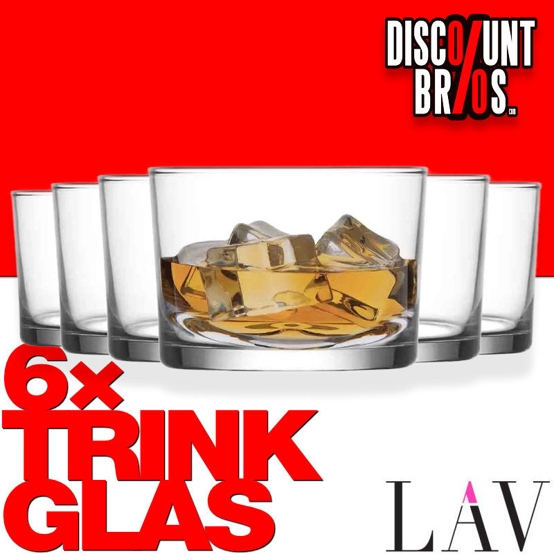6er-Set Bodega Gläserset TRINKGLAS Glas Trinkgläser Gläser Wassergläser Whiskygläser von LAV 240ml