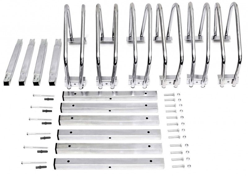 6-er VELOSTÄNDER verchromt Fahrradständer für Boden- & Wandmontage