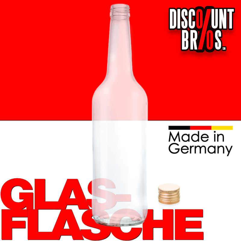 10er-Set 700ml GLASFLASCHEN mit DECKEL Flasche mit Schraubverschluss PP28 DE