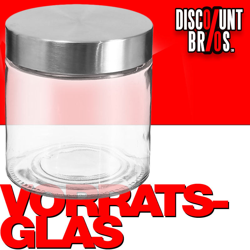 750ml VORRATSGLAS mit DECKEL Vorratsbehälter Aufbewahrungsglas transparentes Glas + Edelstahl