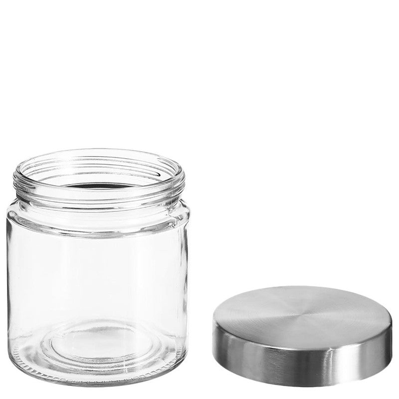750ml VORRATSGLAS mit DECKEL Vorratsbehälter Aufbewahrungsglas transparentes Glas + Edelstahl