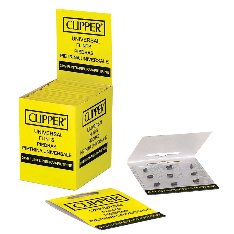 Blister mit 9 FEUERSTEINEN für Feuerzeuge von CLIPPER