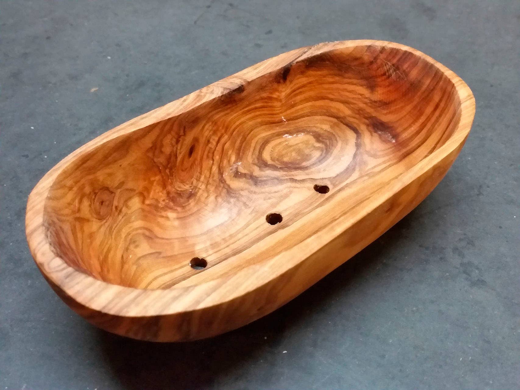 olivenholz-erleben | Seifenschale RAINBOW oval, ca. 12 – 13 cm | gefertigt in Deutschland