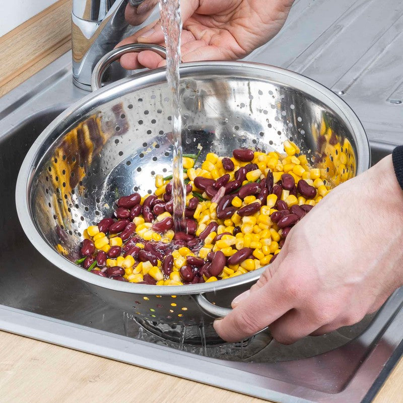 Küchensieb Salatseiher ABTROPFSIEB Salatsieb Seiher aus Edelstahl Ø28×11cm