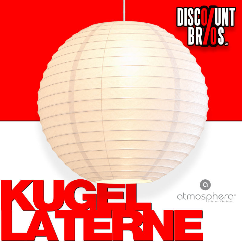 Atmosphera Kugellaterne Papier und Metall, weiss, Ø 60 cm