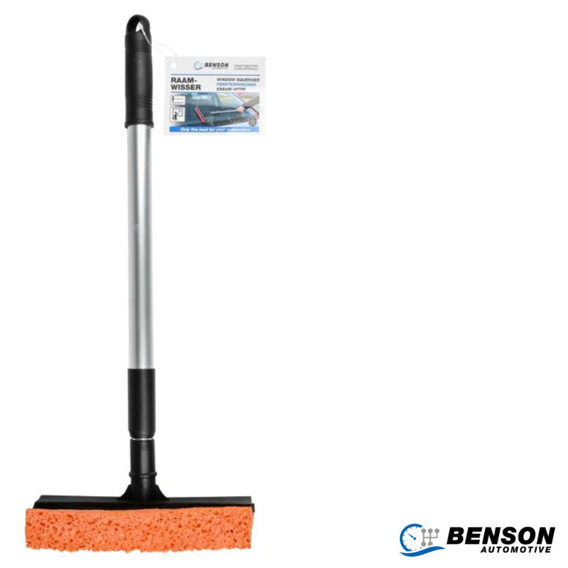 Benson Automotive Profi Scheibenschwamm und Rakel mit Teleskopstiel