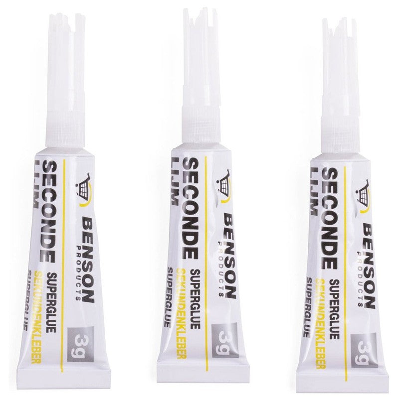 BENSON TOOLS Universal SEKUNDEN-KLEBER im 3er Pack (3x3g)
