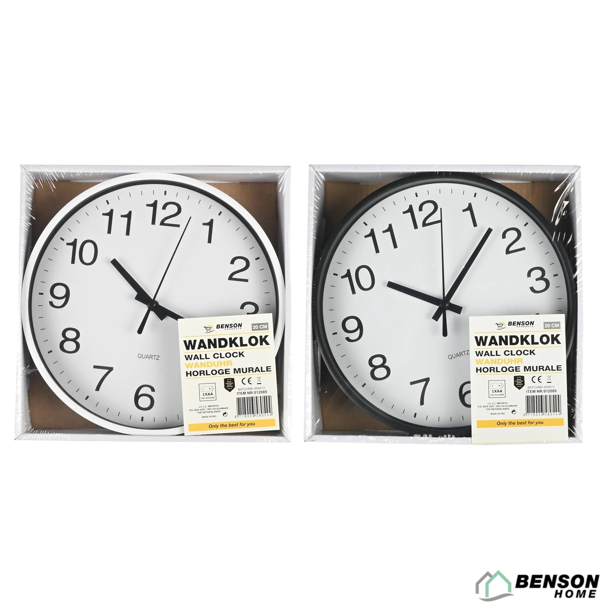 Wanduhr Uhr in Schwarz oder Weiss Ø20 cm