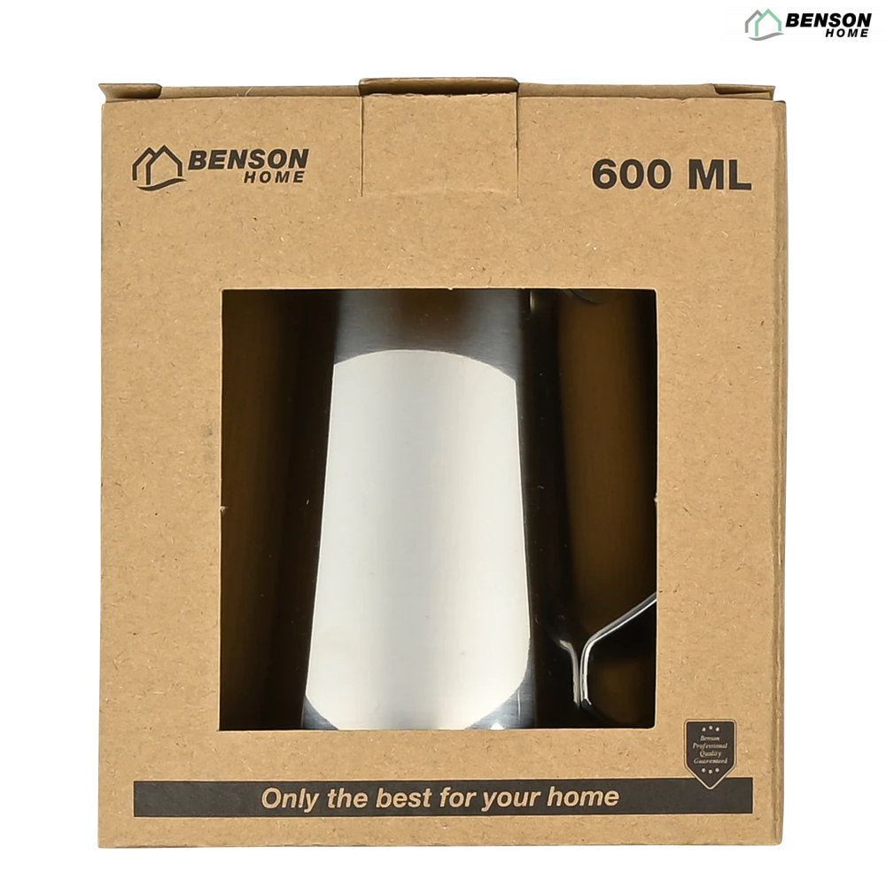 Barista Milchkännchen KRUG aus Edelstahl mit Messskala 600ml