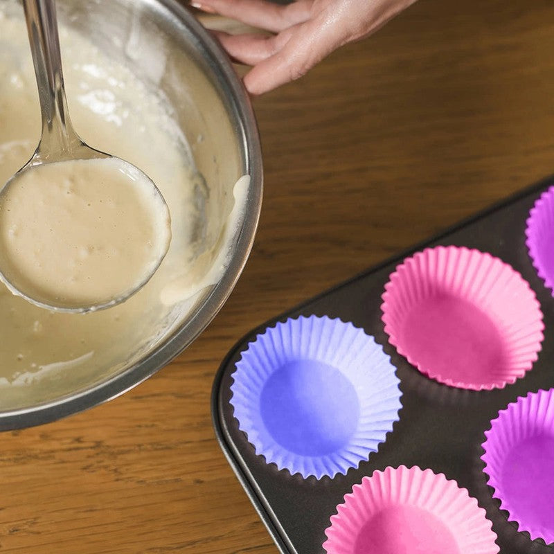 Cupcake Muffin Backform Antihaftbeschichtet mit 12 Silikonförmchen