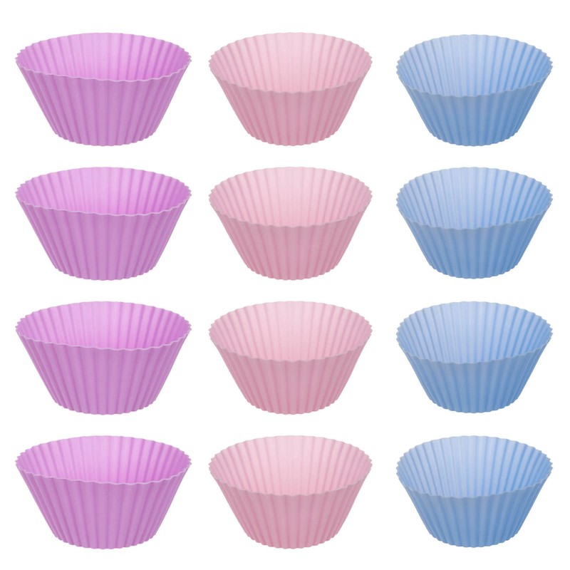 Cupcake Muffin Backform Antihaftbeschichtet mit 12 Silikonförmchen