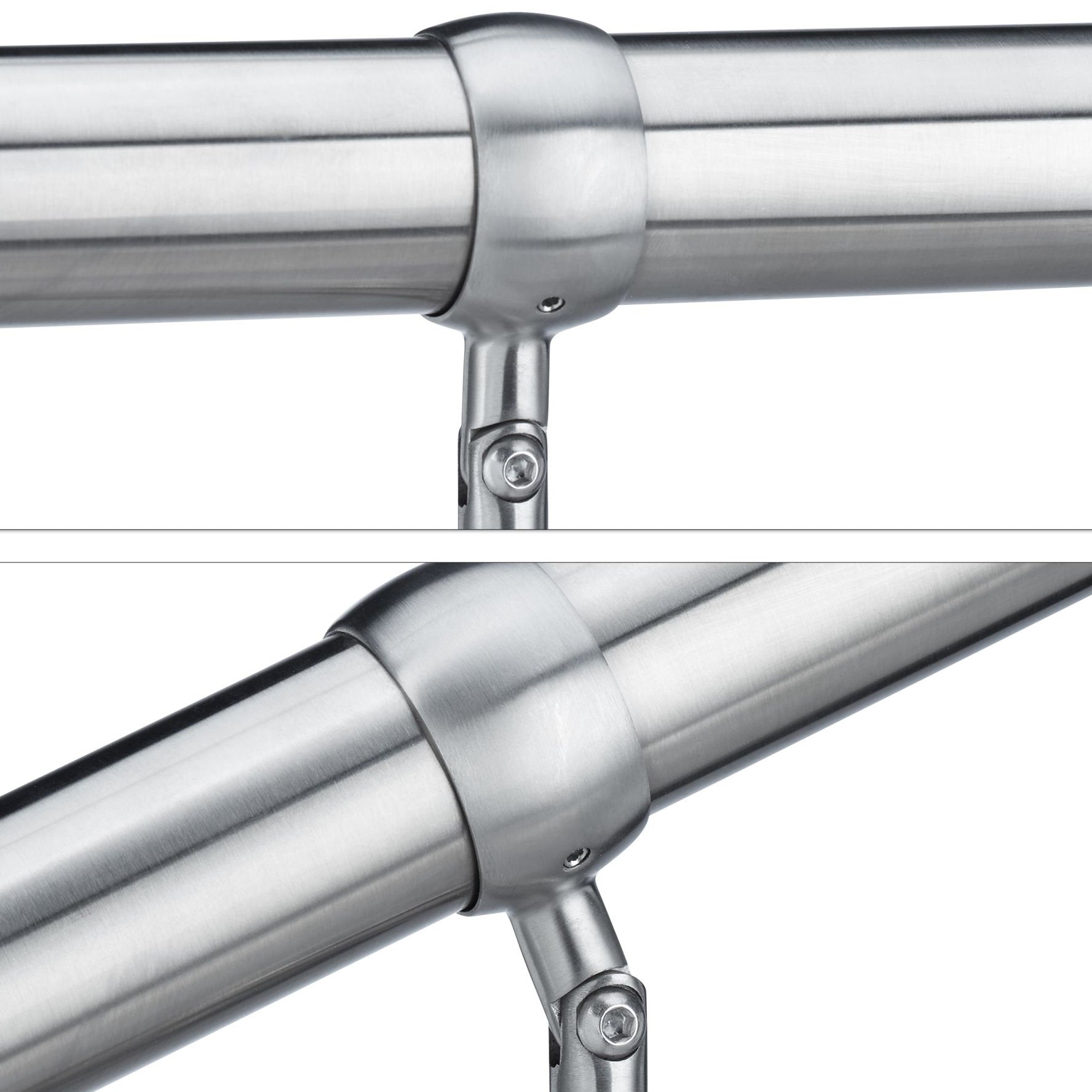 Edelstahl TREPPENGELÄNDER mit Handlauf und Pfosten 150×80cm