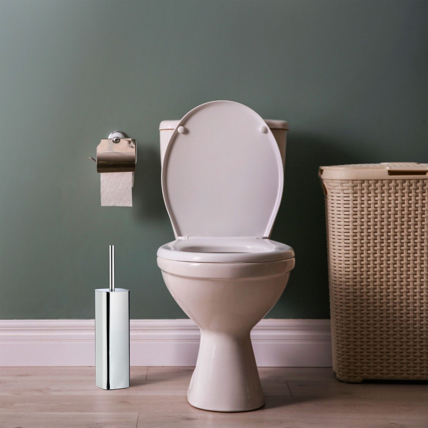 Wand Toilettenbürste WC-BÜRSTE mit Halter WC-Garnitur Bürstenhalter EDELSTAHL