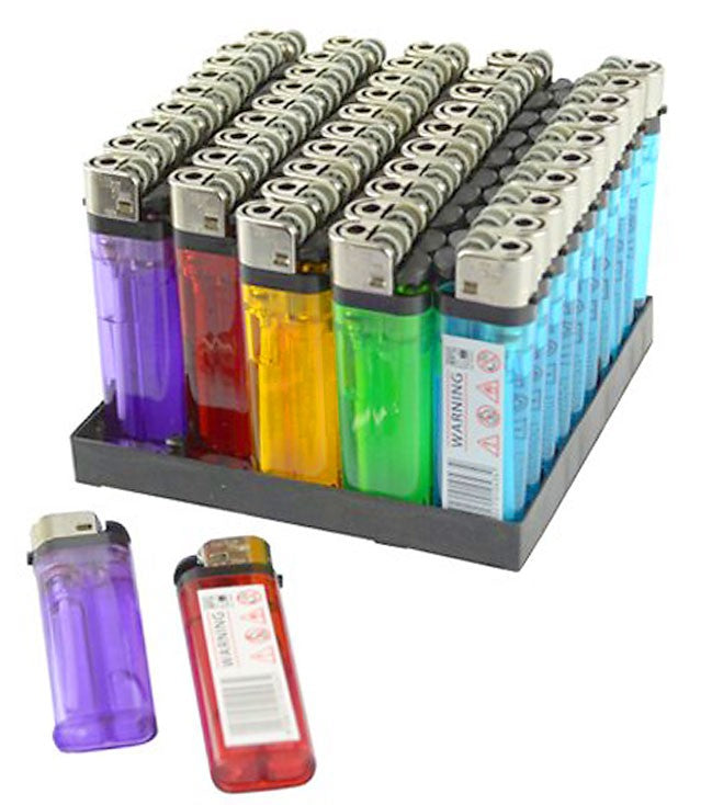 50 Einwegfeuerzeuge FEUERZEUGE mit Kindersicherung farbig transparent