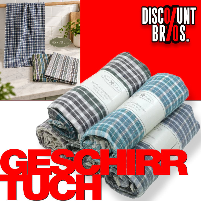 Geschirrtuch Baumwolle 45 × 70 cm, farbig sortiert, 10er-Set
