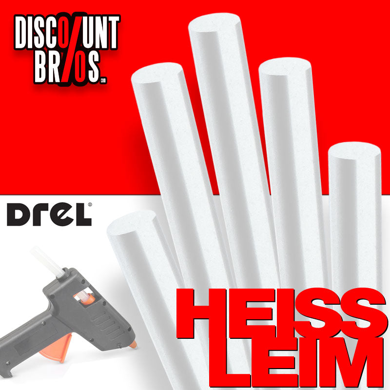 5 Stück Klebesticks Heisskleber HEISSLEIM WEISS für Heissleimpistole Ø11mm L200mm