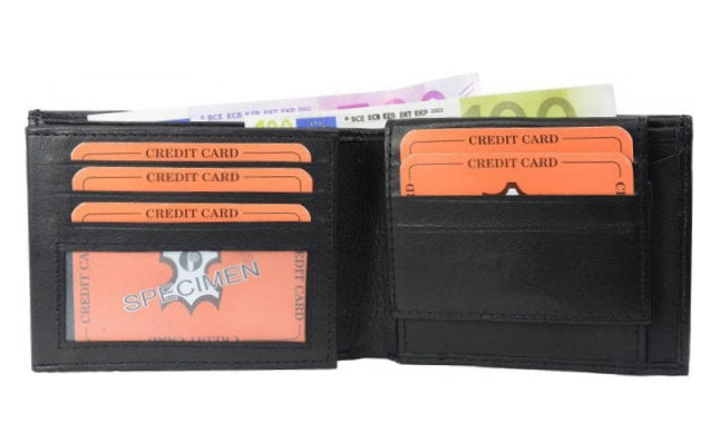 Brieftasche PORTEMONNAIE Geldbörse aus Nappa-Leder Echtleder SCHWARZ