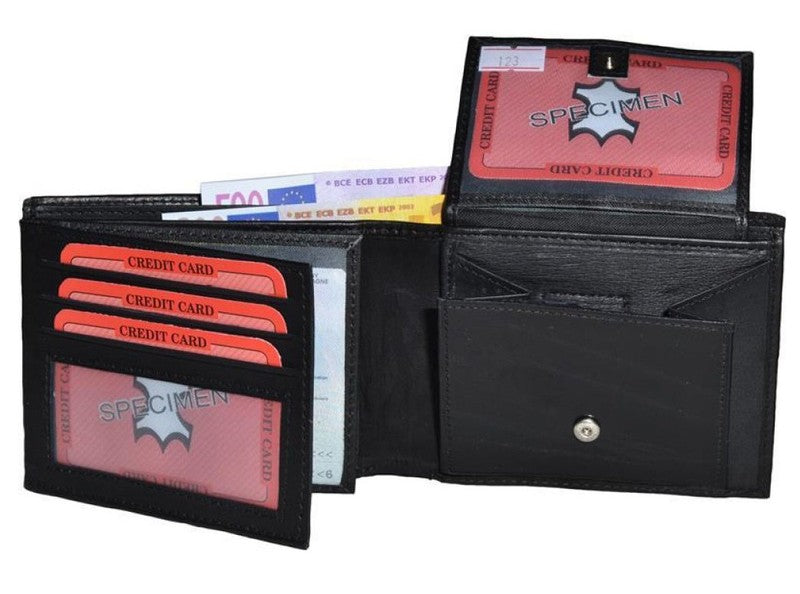 Brieftasche PORTEMONNAIE Geldbörse aus Nappa-Leder Echtleder SCHWARZ