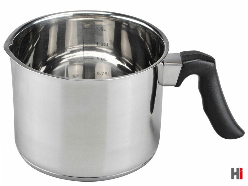 Edelstahl Milchtopf PFANNE Kochtopf mit Griff SYLT Ø14cm 1,5L