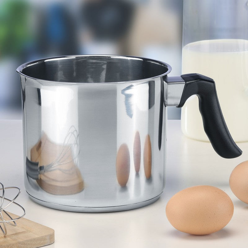 Edelstahl Milchtopf PFANNE Kochtopf mit Griff SYLT Ø14cm 1,5L